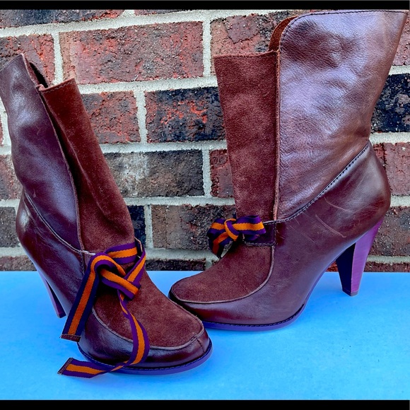 Brown Slouch ankle booties - Picture 1 of 9